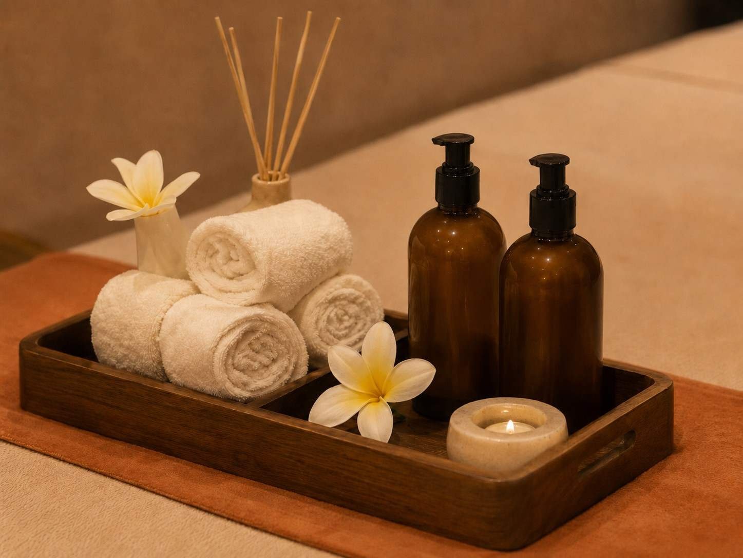 Aromatherapy Massage with soothing essential oils and frangipani